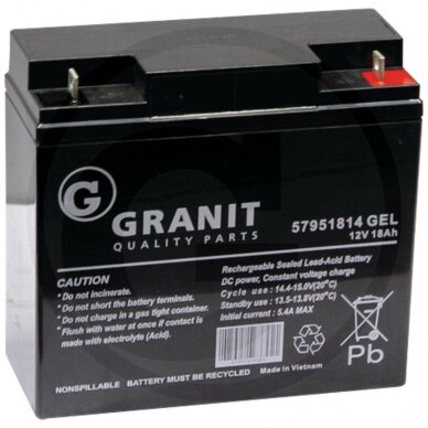 Akumuliatorių baterija Granit 12 V / 18 Ah